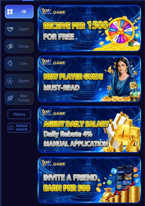 9K Game rewards