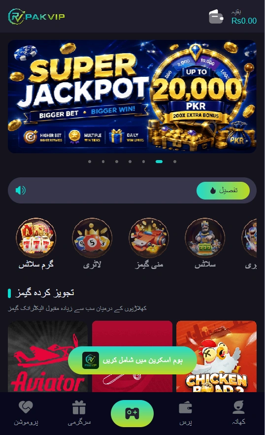 PakVip Game interface