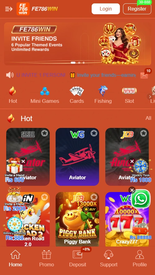 FE786 Win Game interface