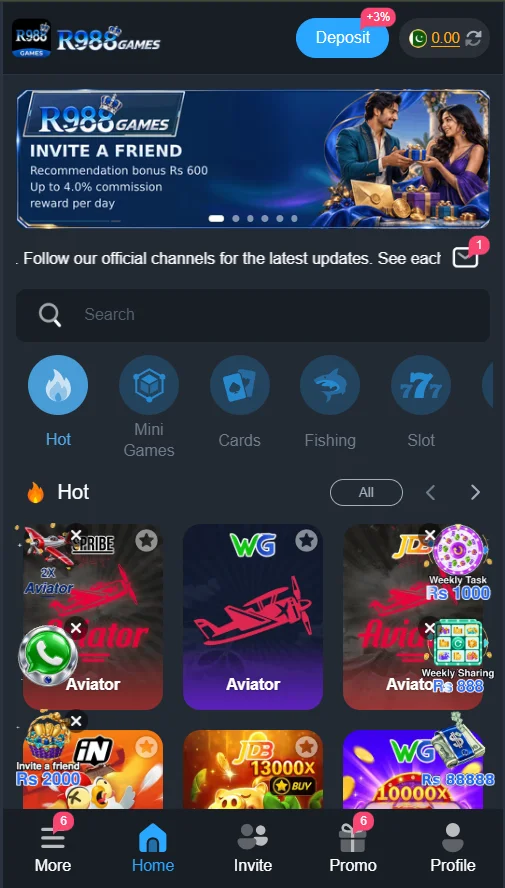 R988 Game interface