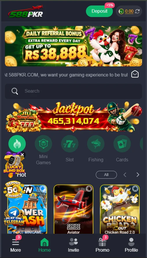 588PKR Game interface