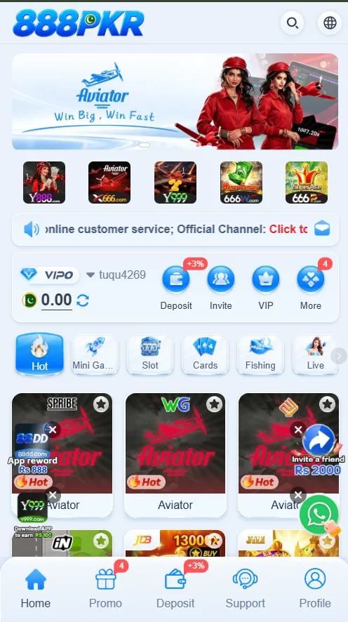 888PKR Game interface